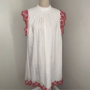 White Dress with Red Accents